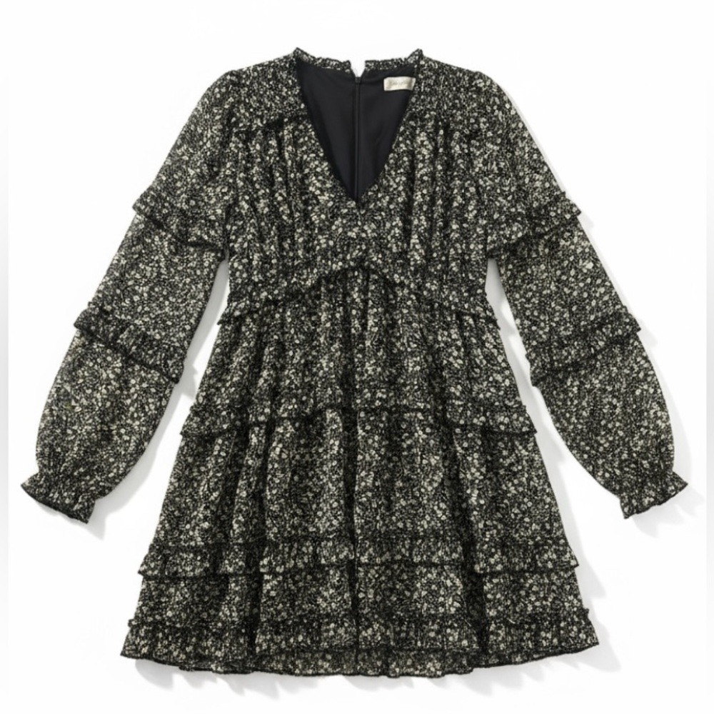 Alter'd State Long Sleeve Floral Size Large Altr'd state black floral mini dress